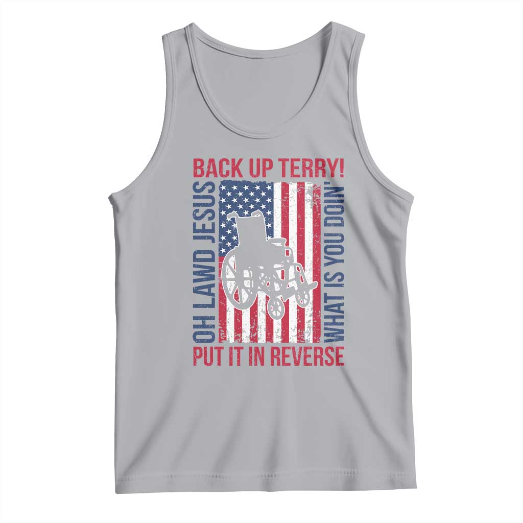 Funny Back Up Terry Put It In Reverse Tank Top Oh Lawd Jesus What Is You Doin TS11 Athletic Heather Print Your Wear