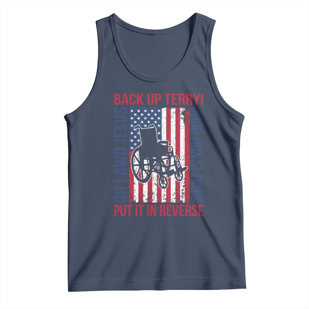 Funny Back Up Terry Put It In Reverse Tank Top Oh Lawd Jesus What Is You Doin TS11 Navy Print Your Wear