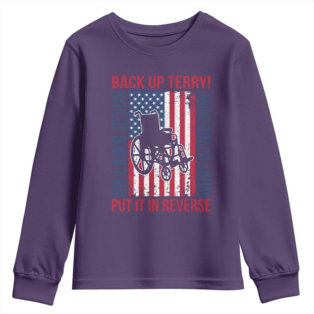 Funny Back Up Terry Put It In Reverse Youth Sweatshirt Oh Lawd Jesus What Is You Doin TS11 Purple Print Your Wear