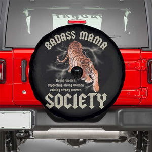 Funny Badass Mama Society Spare Tire Cover Vintage Tiger Mother's Day TS11 Black Print Your Wear