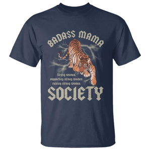 Funny Badass Mama Society T Shirt Vintage Tiger Mother's Day TS11 Navy Print Your Wear