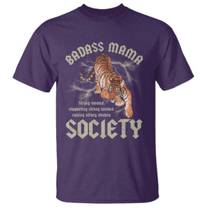 Funny Badass Mama Society T Shirt Vintage Tiger Mother's Day TS11 Purple Print Your Wear