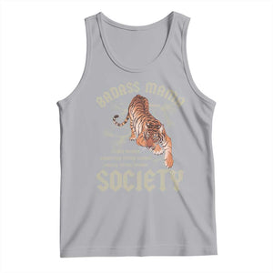 Funny Badass Mama Society Tank Top Vintage Tiger Mother's Day TS11 Athletic Heather Print Your Wear