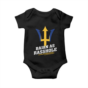 Funny Bajan As Rasshole Baby Onesie Barbados Tridents TS11 Black Print Your Wear