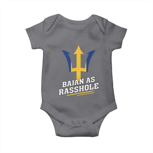 Funny Bajan As Rasshole Baby Onesie Barbados Tridents TS11 Charcoal Print Your Wear