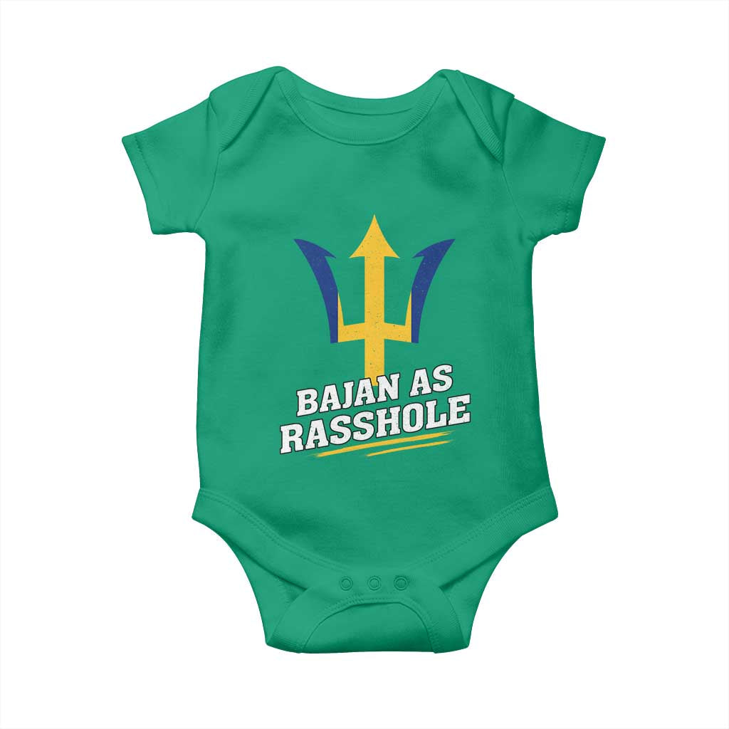 Funny Bajan As Rasshole Baby Onesie Barbados Tridents TS11 Irish Green Print Your Wear