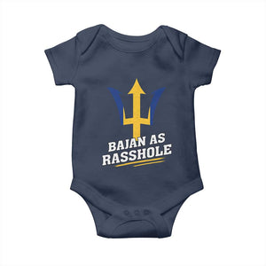 Funny Bajan As Rasshole Baby Onesie Barbados Tridents TS11 Navy Print Your Wear