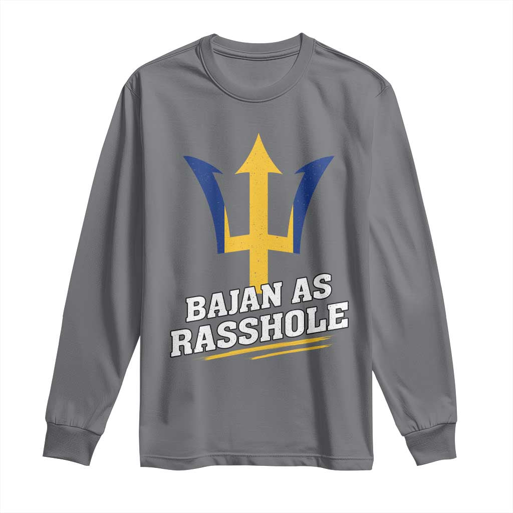 Funny Bajan As Rasshole Long Sleeve Shirt Barbados Tridents TS11 Charcoal Print Your Wear