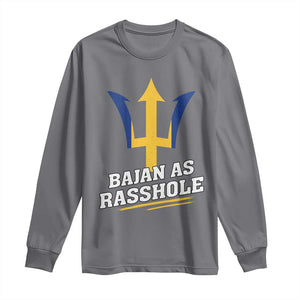 Funny Bajan As Rasshole Long Sleeve Shirt Barbados Tridents TS11 Charcoal Print Your Wear