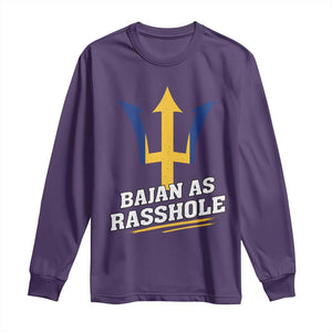 Funny Bajan As Rasshole Long Sleeve Shirt Barbados Tridents TS11 Purple Print Your Wear