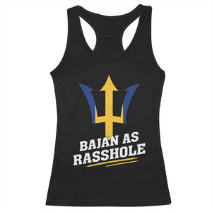 Funny Bajan As Rasshole Racerback Tank Top Barbados Tridents TS11 Black Print Your Wear