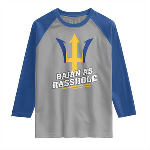 Funny Bajan As Rasshole Raglan Shirt Barbados Tridents TS11 Sport Gray Royal Print Your Wear