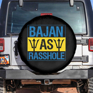 Funny Bajan As Rasshole Spare Tire Cover Barbados Flag With Barbados Tridents TS11 No hole Black Print Your Wear