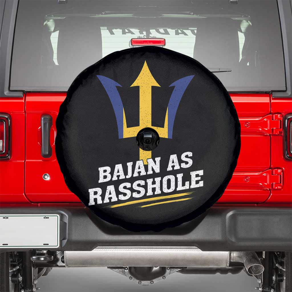 Funny Bajan As Rasshole Spare Tire Cover Barbados Tridents TS11 Black Print Your Wear