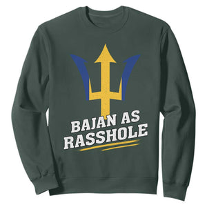 Funny Bajan As Rasshole Sweatshirt Barbados Tridents TS11 Dark Forest Green Print Your Wear
