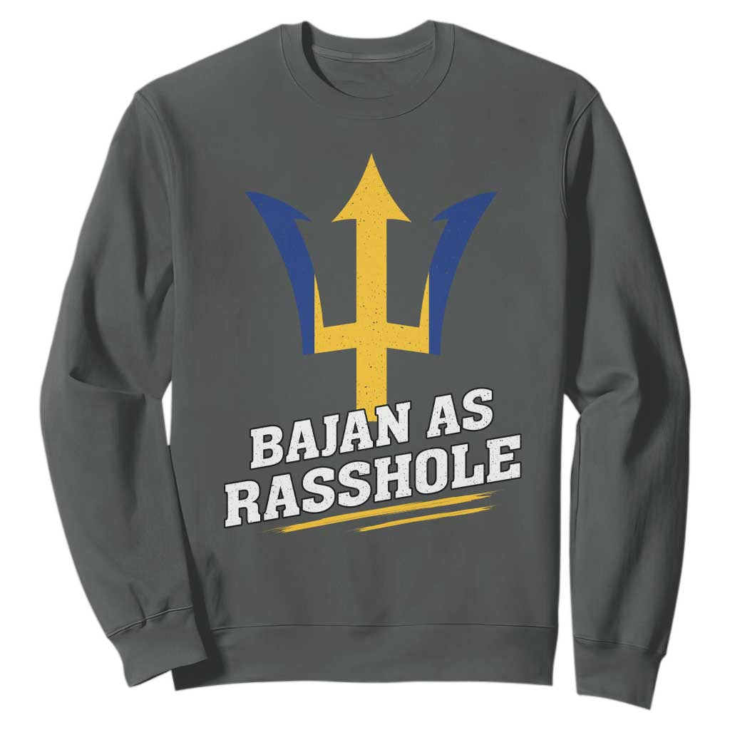 Funny Bajan As Rasshole Sweatshirt Barbados Tridents TS11 Dark Heather Print Your Wear