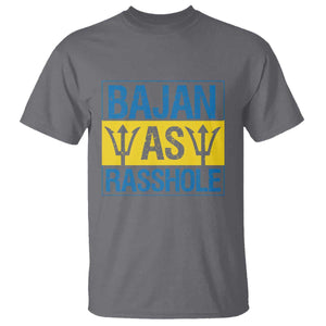 Funny Bajan As Rasshole T Shirt Barbados Flag With Barbados Tridents TS11 Charcoal Print Your Wear