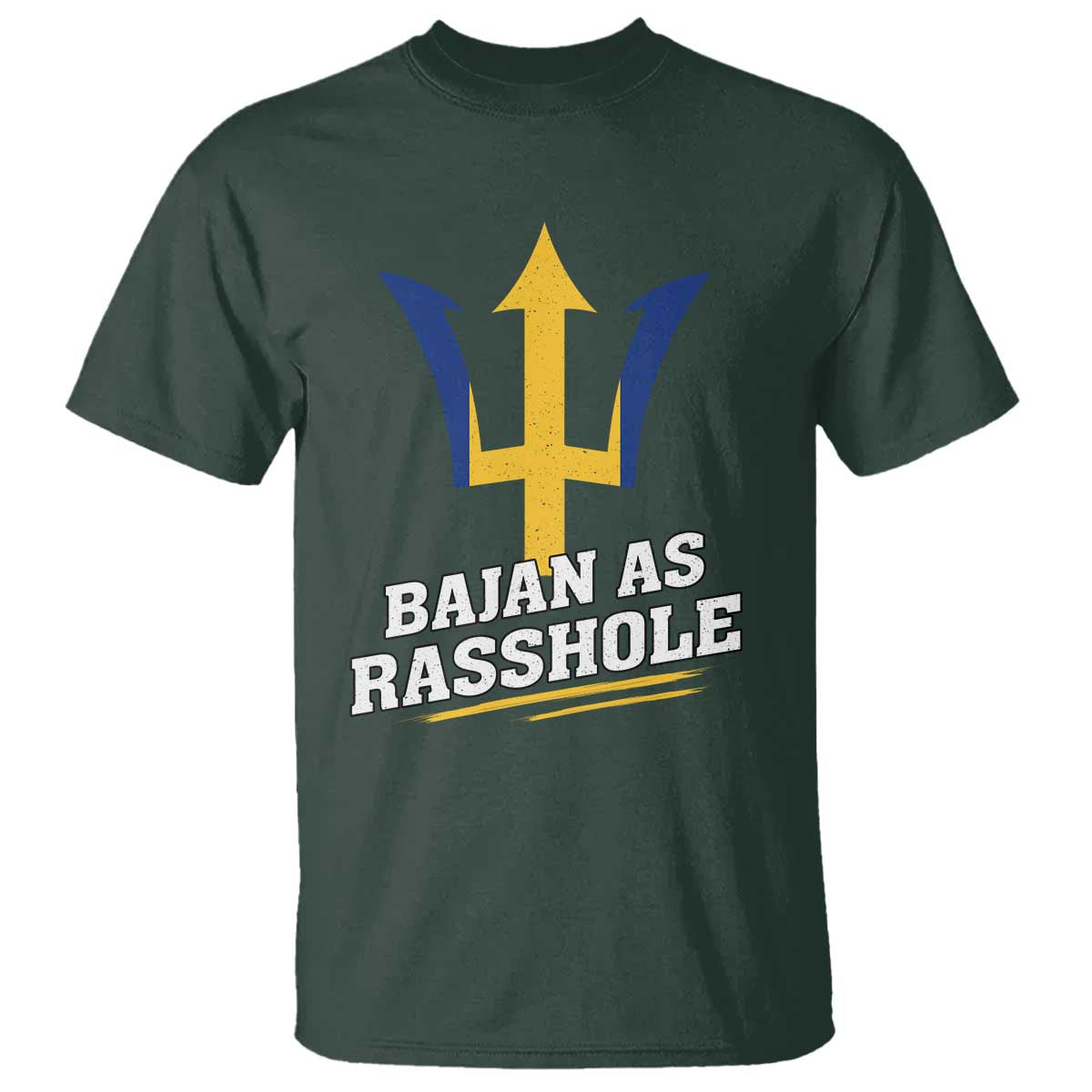 Funny Bajan As Rasshole T Shirt Barbados Tridents TS11 Dark Forest Green Print Your Wear