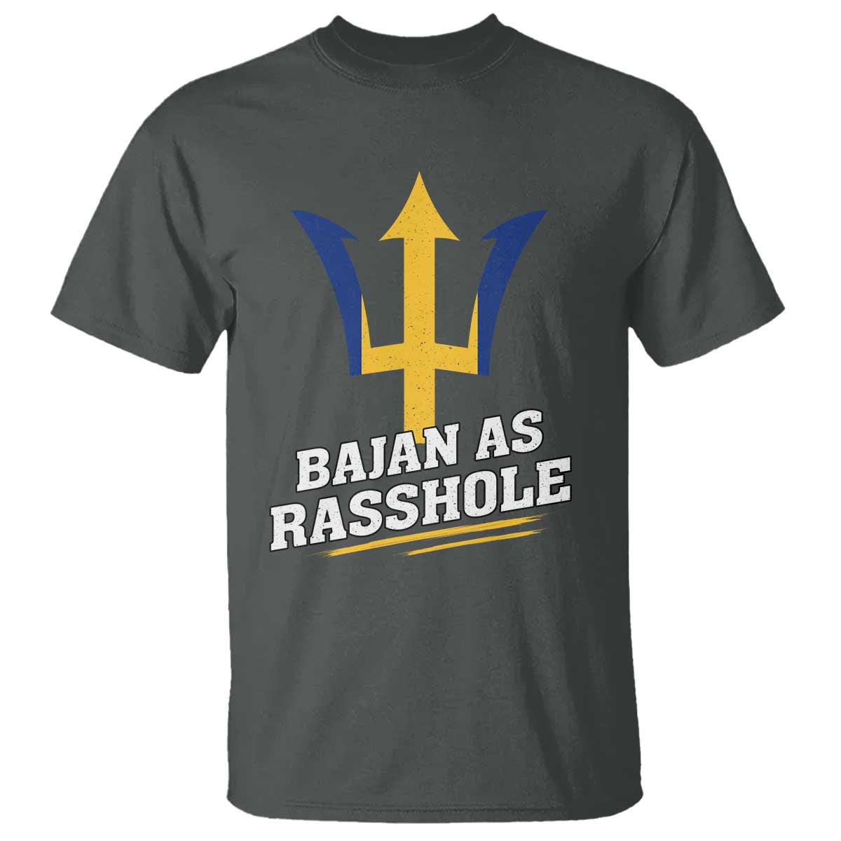 Funny Bajan As Rasshole T Shirt Barbados Tridents TS11 Dark Heather Print Your Wear