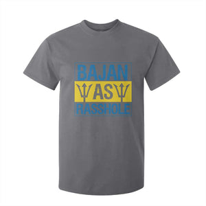 Funny Bajan As Rasshole T Shirt For Kid Barbados Flag With Barbados Tridents TS11 Charcoal Print Your Wear