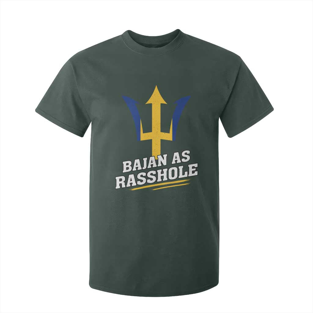 Funny Bajan As Rasshole T Shirt For Kid Barbados Tridents TS11 Dark Forest Green Print Your Wear