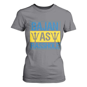 Funny Bajan As Rasshole T Shirt For Women Barbados Flag With Barbados Tridents TS11 Charcoal Print Your Wear