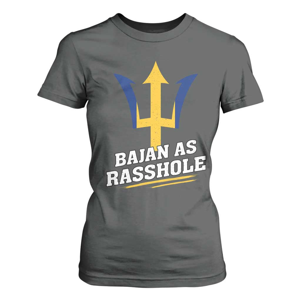 Funny Bajan As Rasshole T Shirt For Women Barbados Tridents TS11 Dark Heather Print Your Wear