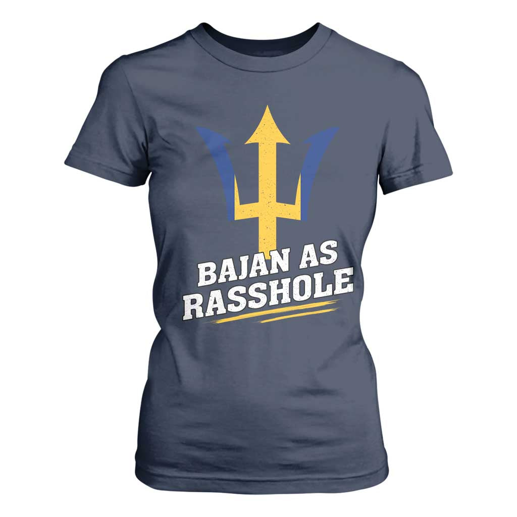 Funny Bajan As Rasshole T Shirt For Women Barbados Tridents TS11 Navy Print Your Wear
