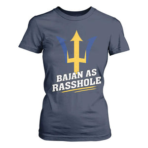 Funny Bajan As Rasshole T Shirt For Women Barbados Tridents TS11 Navy Print Your Wear
