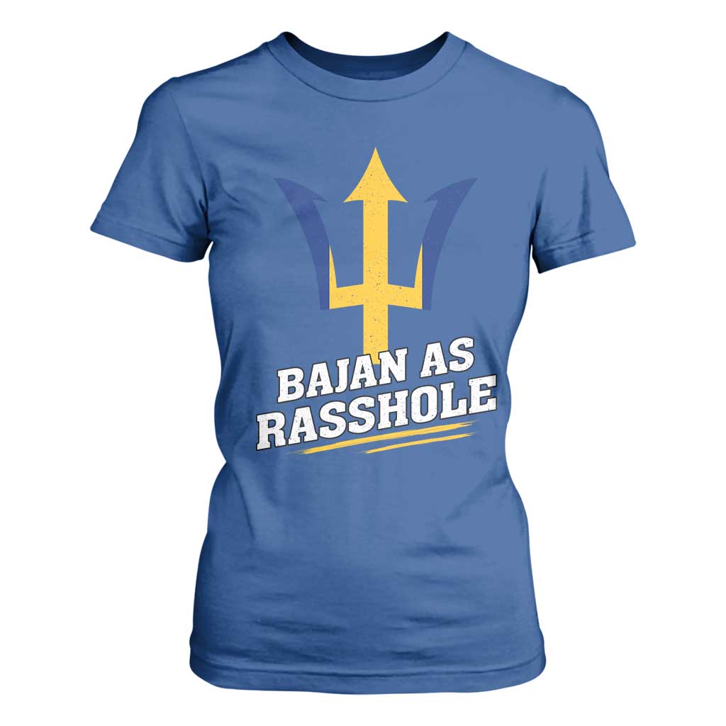 Funny Bajan As Rasshole T Shirt For Women Barbados Tridents TS11 Royal Blue Print Your Wear