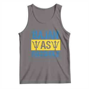 Funny Bajan As Rasshole Tank Top Barbados Flag With Barbados Tridents TS11 Deep Heather Print Your Wear
