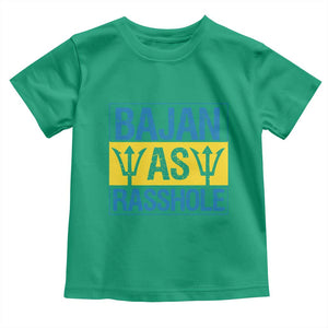 Funny Bajan As Rasshole Toddler T Shirt Barbados Flag With Barbados Tridents TS11 Irish Green Print Your Wear