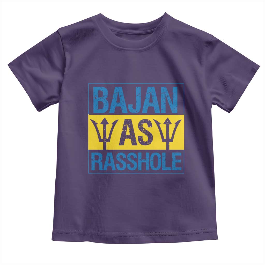 Funny Bajan As Rasshole Toddler T Shirt Barbados Flag With Barbados Tridents TS11 Purple Print Your Wear