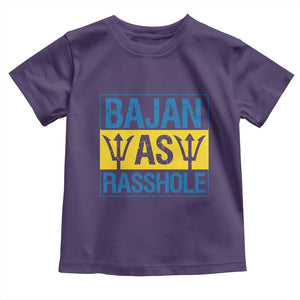 Funny Bajan As Rasshole Toddler T Shirt Barbados Flag With Barbados Tridents TS11 Purple Print Your Wear