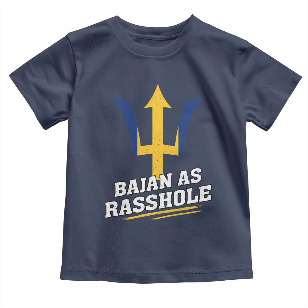 Funny Bajan As Rasshole Toddler T Shirt Barbados Tridents TS11 Navy Print Your Wear