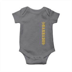 Funny Bajan Pride Barbados Trident Baby Onesie TS11 Charcoal Print Your Wear