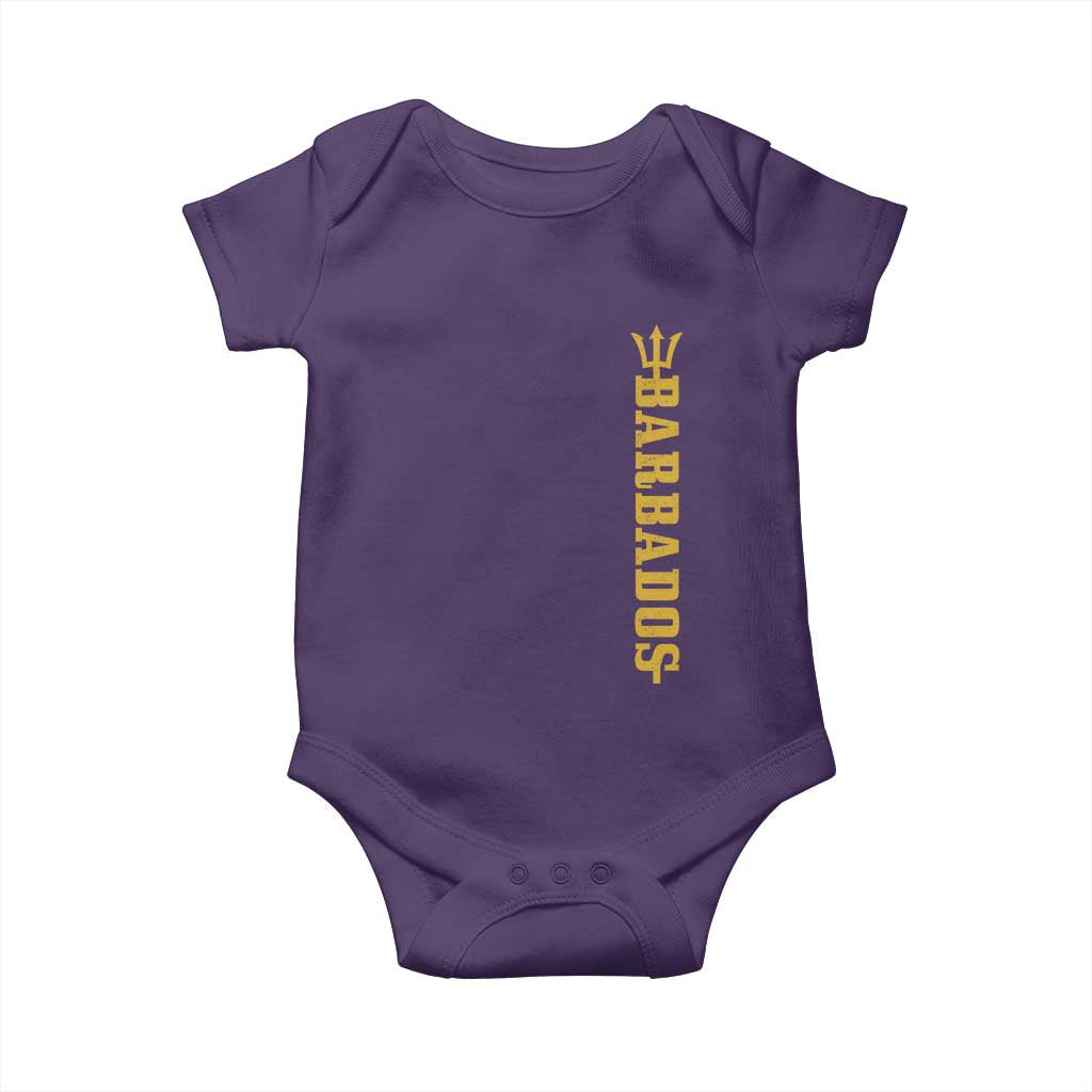 Funny Bajan Pride Barbados Trident Baby Onesie TS11 Purple Print Your Wear