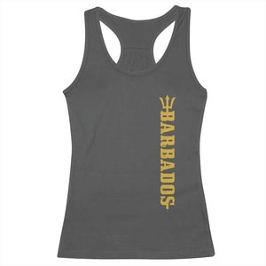 Funny Bajan Pride Barbados Trident Racerback Tank Top TS11 Dark Heather Print Your Wear