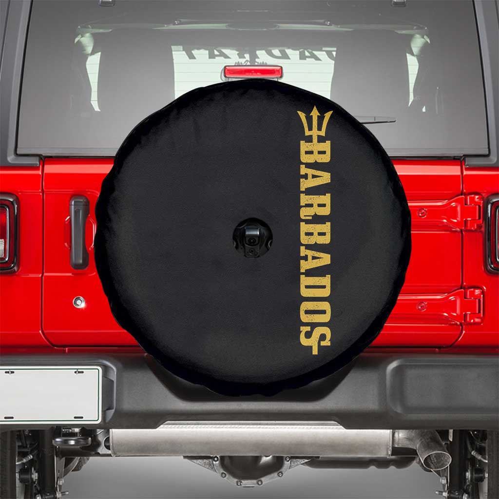 Funny Bajan Pride Barbados Trident Spare Tire Cover TS11 Black Print Your Wear