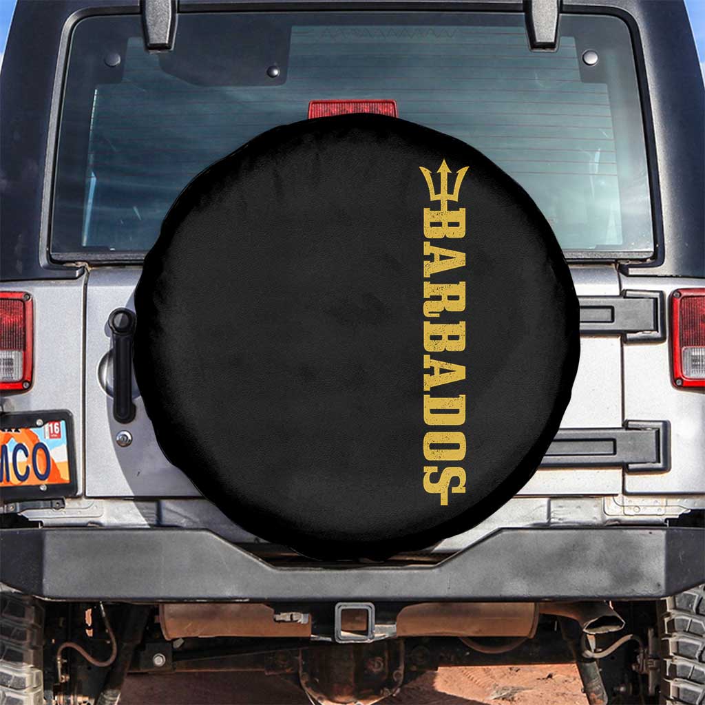 Funny Bajan Pride Barbados Trident Spare Tire Cover TS11 No hole Black Print Your Wear