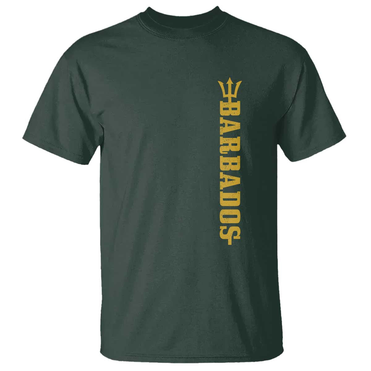 Funny Bajan Pride Barbados Trident T Shirt TS11 Dark Forest Green Print Your Wear