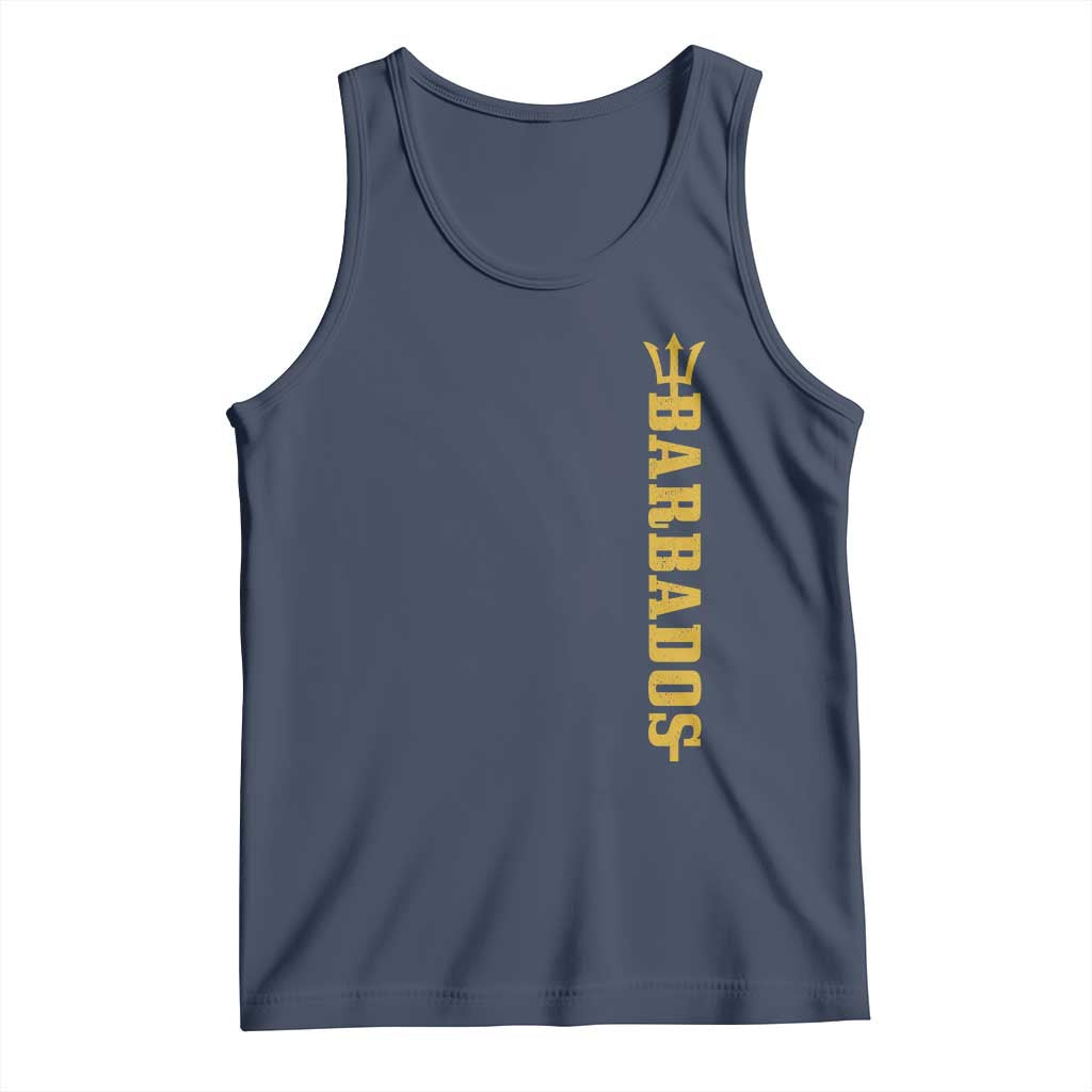 Funny Bajan Pride Barbados Trident Tank Top TS11 Navy Print Your Wear
