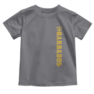 Funny Bajan Pride Barbados Trident Toddler T Shirt TS11 Charcoal Print Your Wear