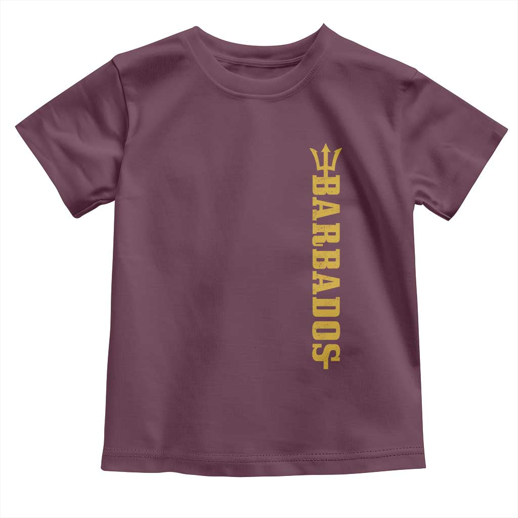 Funny Bajan Pride Barbados Trident Toddler T Shirt TS11 Maroon Print Your Wear