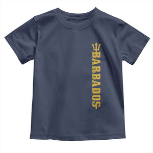 Funny Bajan Pride Barbados Trident Toddler T Shirt TS11 Navy Print Your Wear