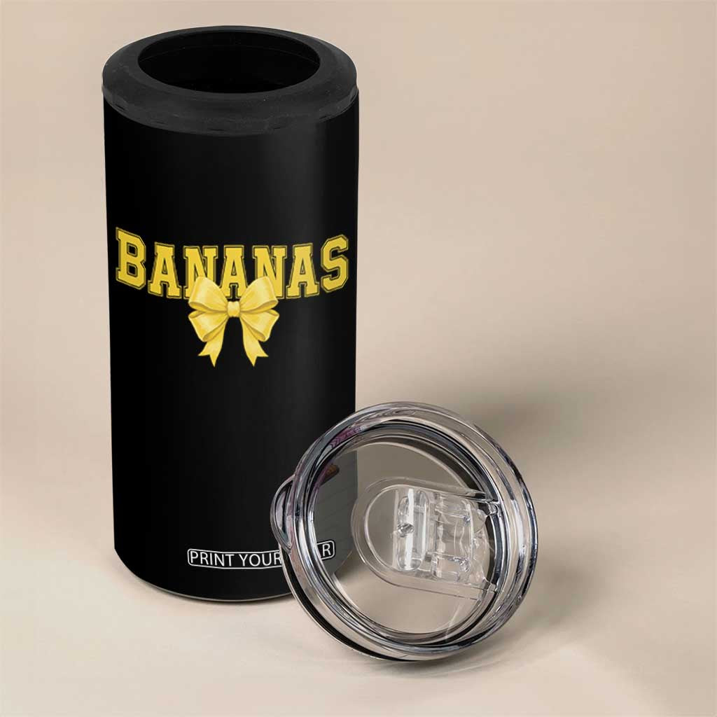Funny Bananas Coquette Bow Baseball Player 4 in 1 Can Cooler Tumbler TS11 Print Your Wear