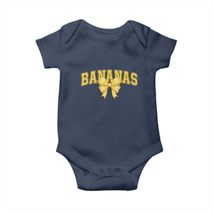 Funny Bananas Coquette Bow Baseball Player Baby Onesie TS11 Navy Print Your Wear