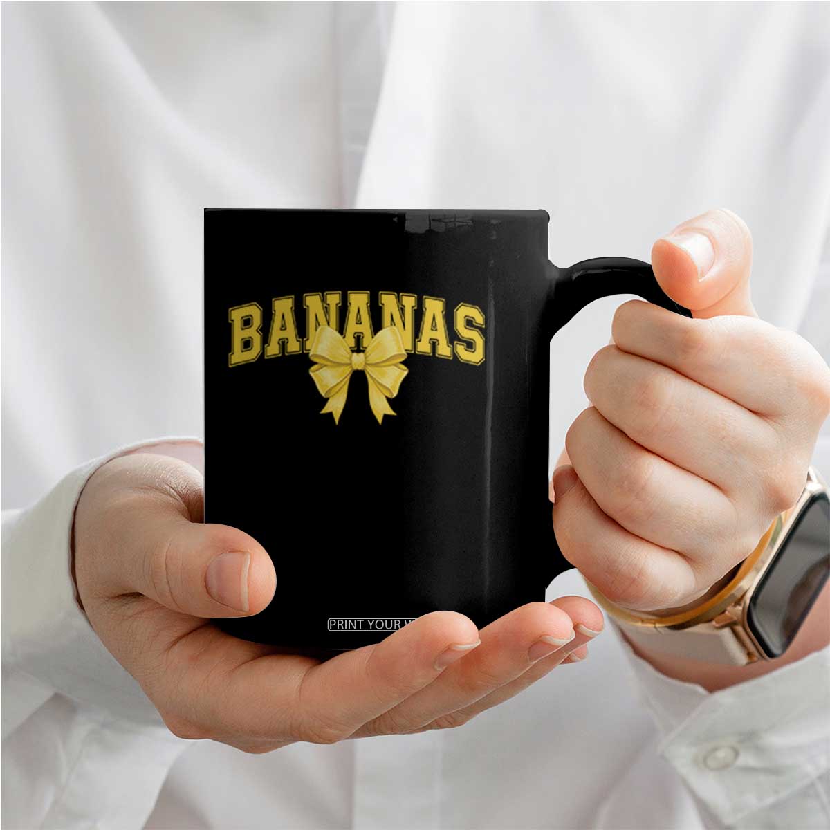 Funny Bananas Coquette Bow Baseball Player Coffee Mug TS11 Print Your Wear