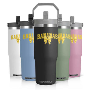 Funny Bananas Coquette Bow Baseball Player Flip Straw Tumbler TS11 Print Your Wear