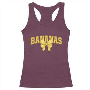 Funny Bananas Coquette Bow Baseball Player Racerback Tank Top TS11 Maroon Print Your Wear